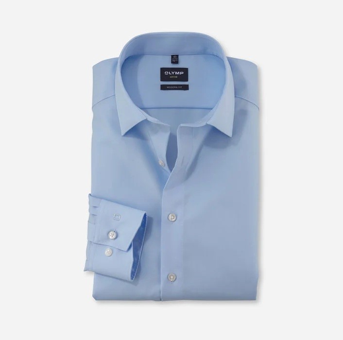 Olymp Camicia 100% cotone No Stiro Manica lunga Modern Fit 6350-15 azzurro - immagine 3