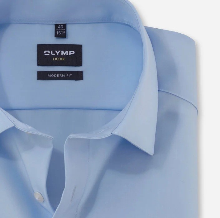 Olymp Camicia 100% cotone No Stiro Manica lunga Modern Fit 6350-15 azzurro - immagine 2