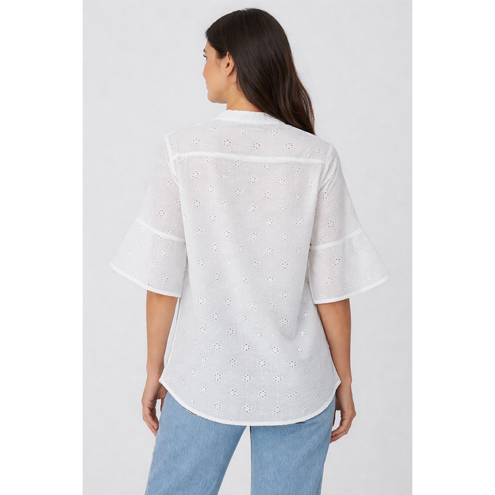Ragno Blusa donna in cotone sangallo con maniche a campana ds56dw - immagine 8