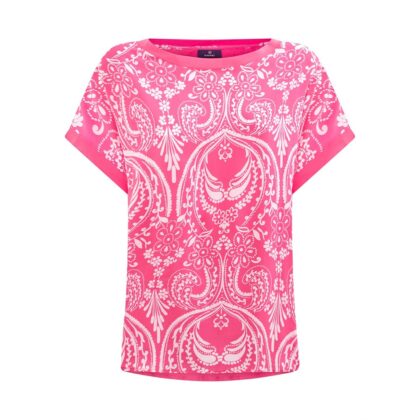 Ragno Maglietta Girocollo in Viscosa Summer - Fant.Bandana Hot Pink dn03tx