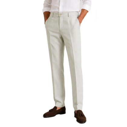 City Time Pantaloni Uomo 100% Lino ,Drop 4, Leggero e Traspirante 624041 col 80 beige chiaro