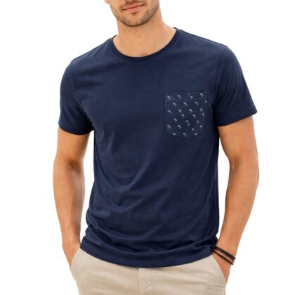 Ascot Sport T-Shirt Uomo Cotone con Taschino Stampato Palme 15305-340