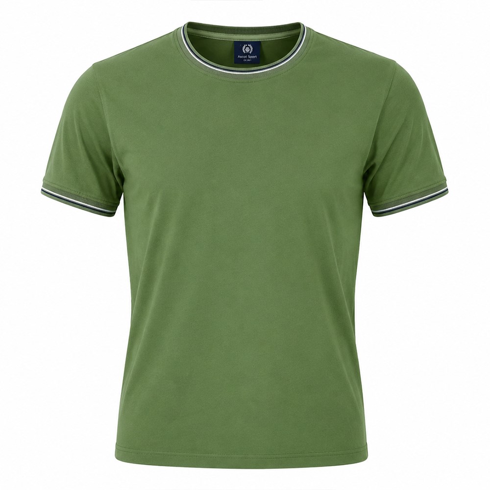 Ascot Sport T-Shirt Uomo in Cotone, stretch Girocollo con Profili a Contrasto 15304-321 - immagine 6