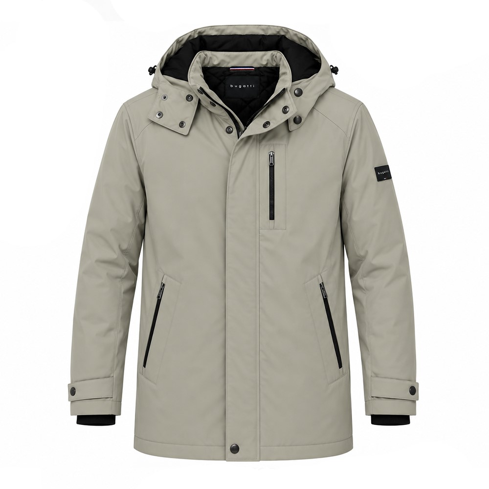 Bugatti Giaccone Uomo con Cappuccio – Impermeabile, Traspirante e Stretch – Giacca Invernale Imbottita con Tasche Zip 21035