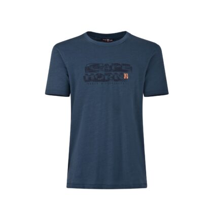 Cape horn T-Shirt Uomo in Jersey malfilè Tinto pezza in Cotone Art.41002 Cuz col.405 blu
