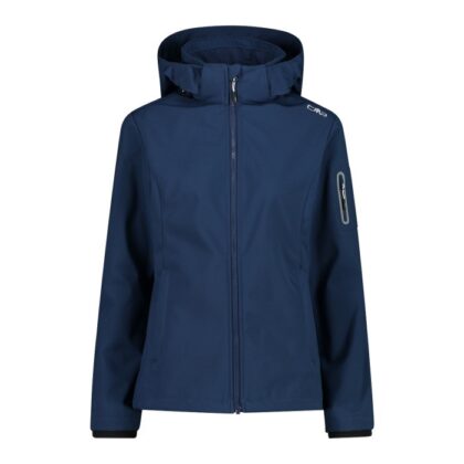 CMP Giacca donna in Softshell con cappuccio staccabile 39A5006 U928 BLU INK.