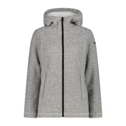 CMP Giacca in pile da donna in knit tech melange con cappuccio 35H1676