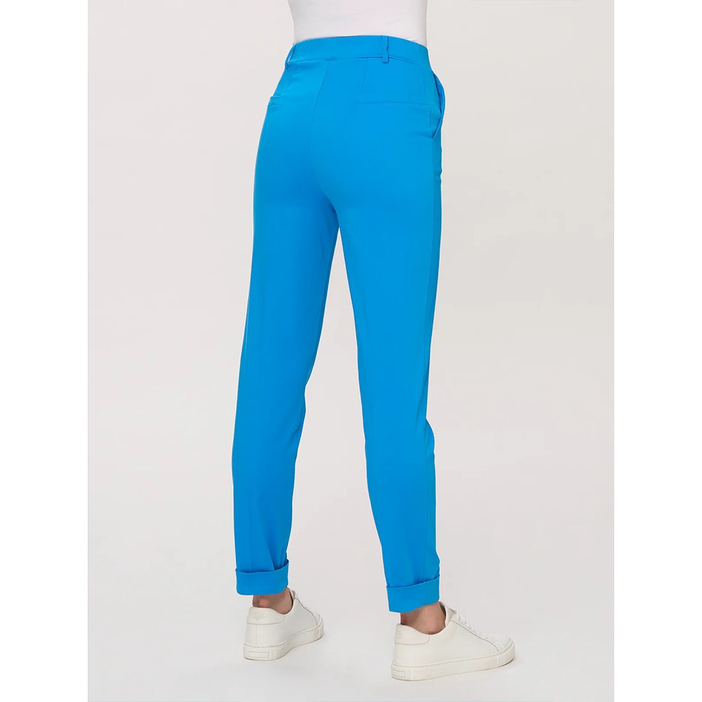 Ragno Pantalone chino slim con tasche in Satin Power dn22p7-a06 ibiza blue - immagine 3