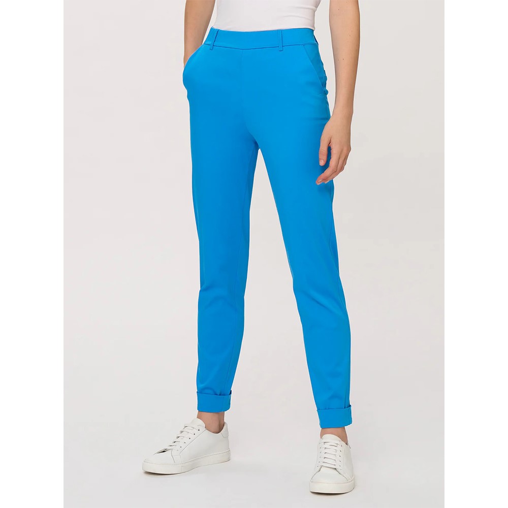 Ragno Pantalone chino slim con tasche in Satin Power dn22p7-a06 ibiza blue - immagine 2