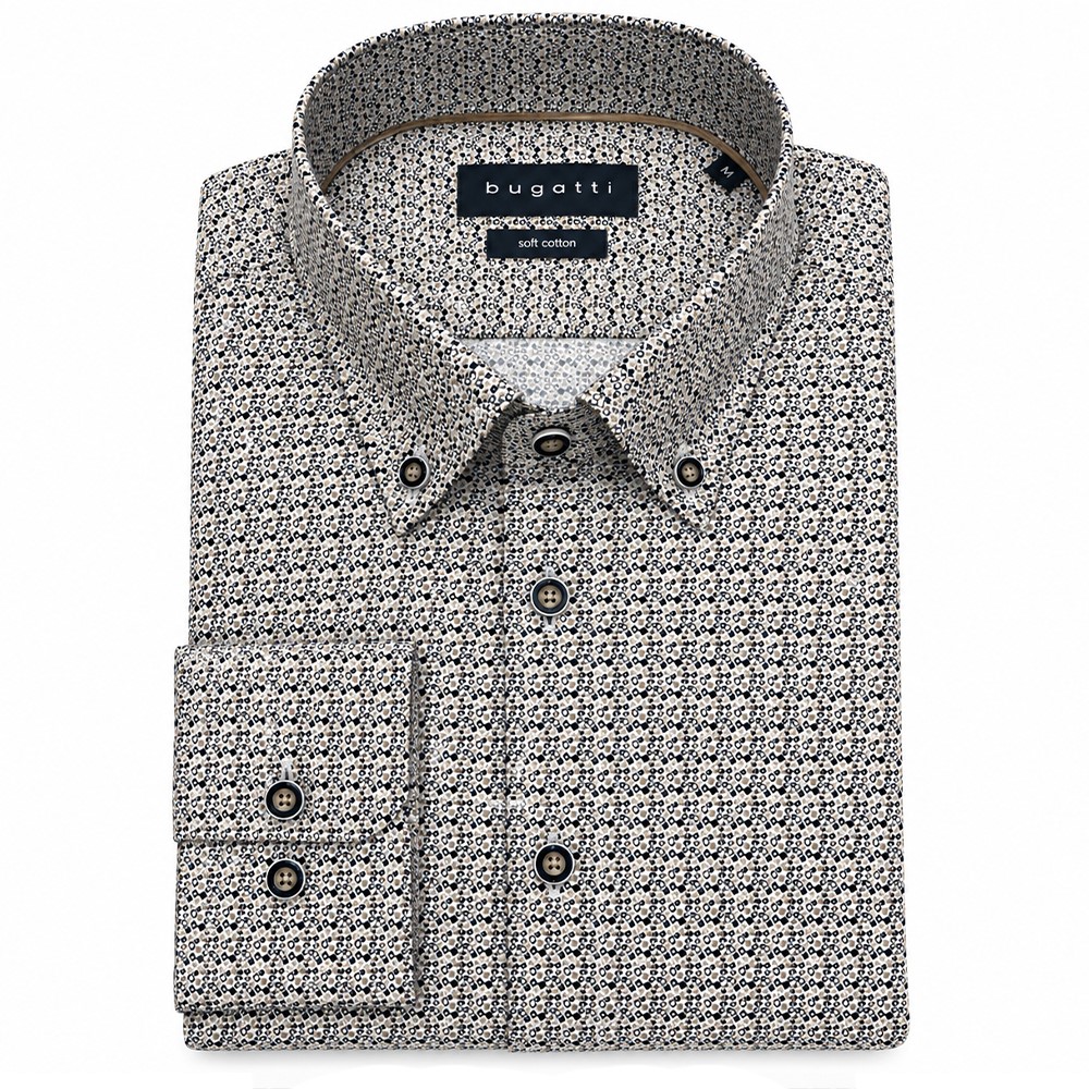 BUGATTI Camicia Uomo Soft Cotton Regular Fit Collo Button Down 28717f-9350 multicolore - immagine 4