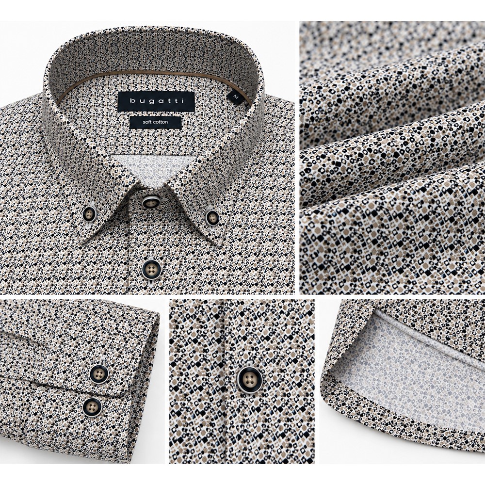 BUGATTI Camicia Uomo Soft Cotton Regular Fit Collo Button Down 28717f-9350 multicolore - immagine 2