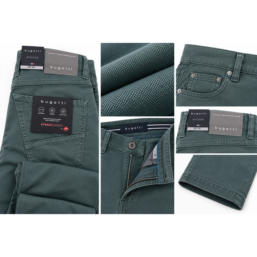 Bugatti Pantaloni Uomo 5 Tasche Stretch Modern Fit A-I– High Performance 26395f - immagine 2