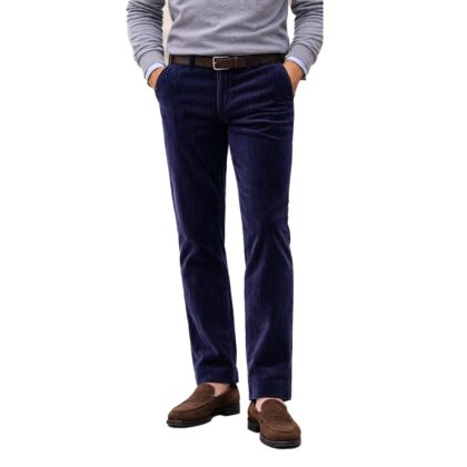 Bugatti Pantaloni Uomo in velluto Stretch Autunno-Inverno Art.66339b-1453 390 blu